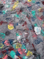 Hand-Painted Frayed Wide Leg Jeans