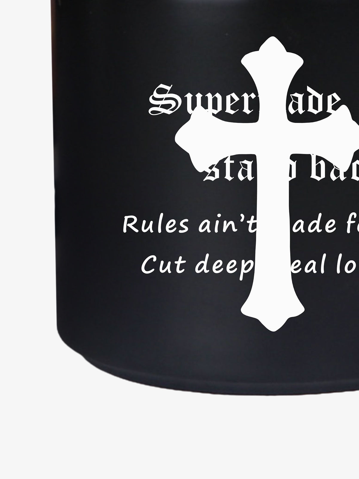 precipice Black Gothic Cross Pattern Mug