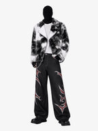 Tribal Rhinestone Graphic Wide Leg Jeans
