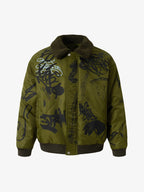 Street Graffiti Lamb Collar Flight Cotton Jacket