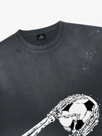 Skull Goalkeeper Splatter Graphic T-Shirt