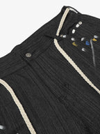 Street Contrast Artistic Graffiti Drawstring Jeans