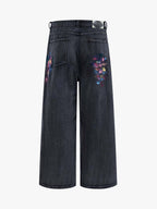 Retro Distressed Colorful Graffiti Art Print Jeans