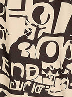 Graffiti Graphic Contrast Trim Raw Edge Sleeveless T-Shirt