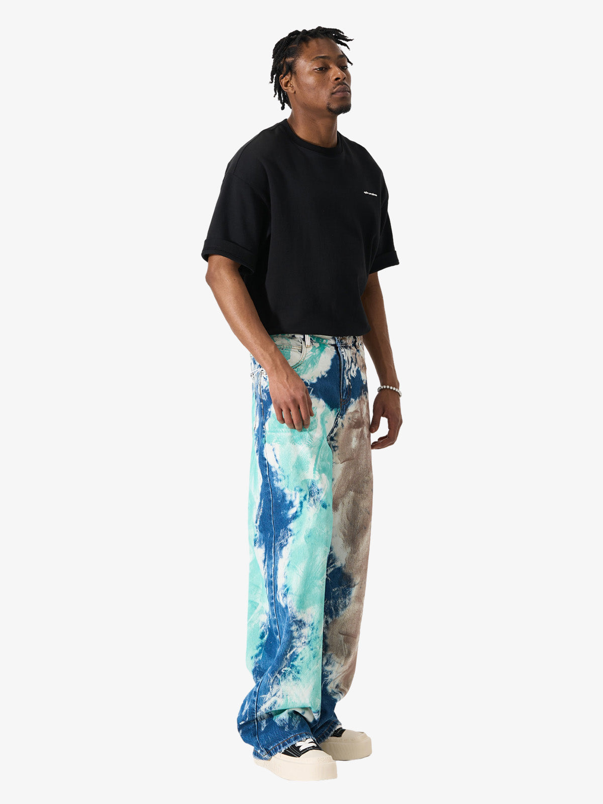 Artistic Brushstroke Hand-Painted Effect Jeans