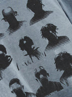 Vintage Washed Shadow Portrait Print T-Shirt