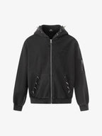 Spike Stud Detail Zip Up Hoodie