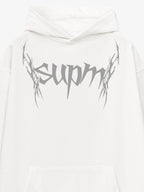Washed Gothic Spike Letter Hoodie