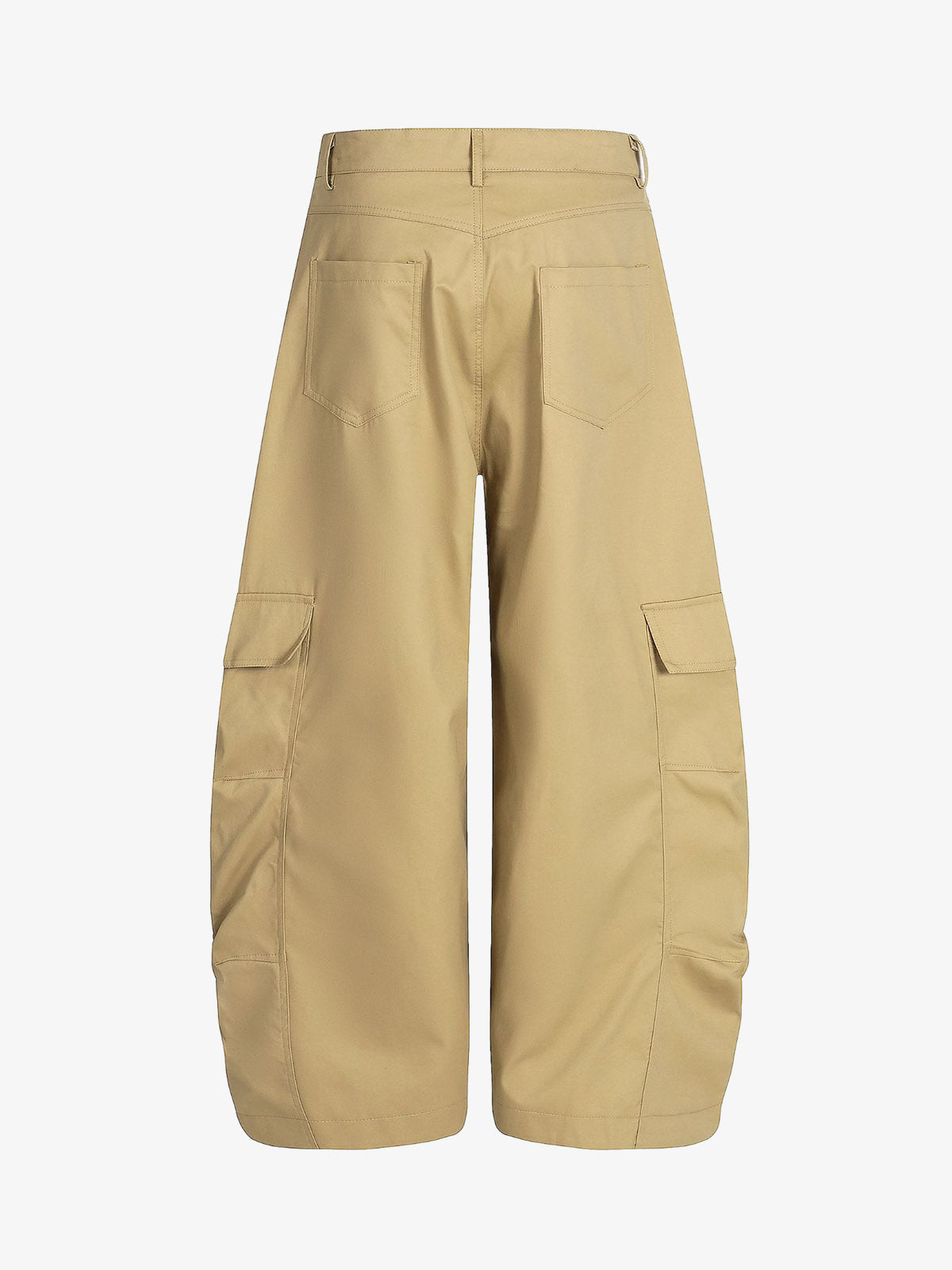 Pleated Utility Pocket Wide Leg Cropped Cargo Pants