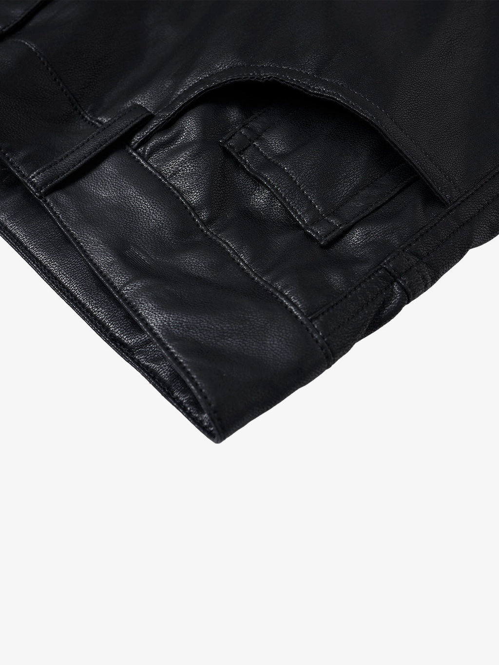 Faux Leather Cargo Jorts