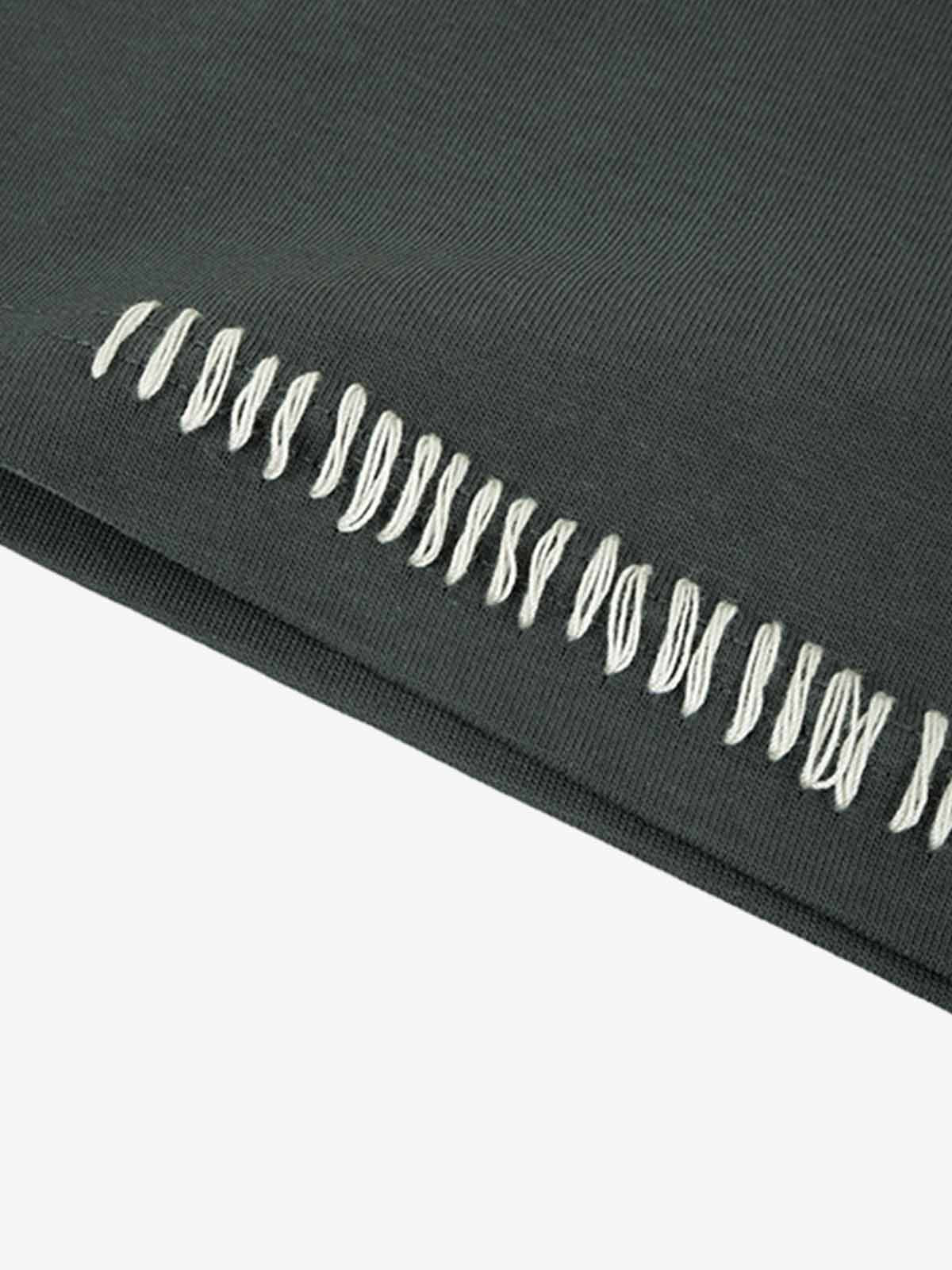 Minimal Exposed Stitch Design T-Shirt