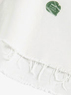 Fun Distressed Raw-Edge Printed Long-Sleeved Shirt