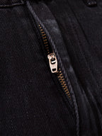 Retro Rhinestone Graffiti Washed Straight Jeans