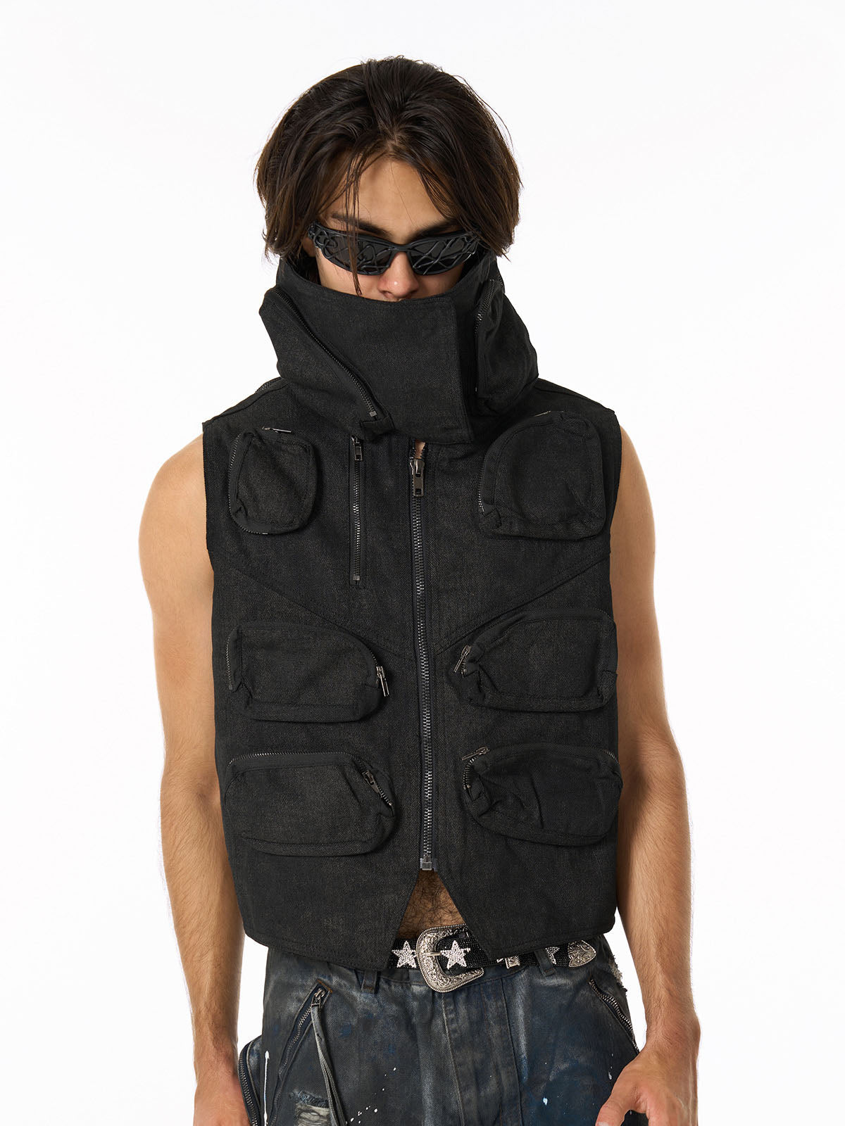 Heavy-Duty Multi-Pocket Multi-Zipper Vest