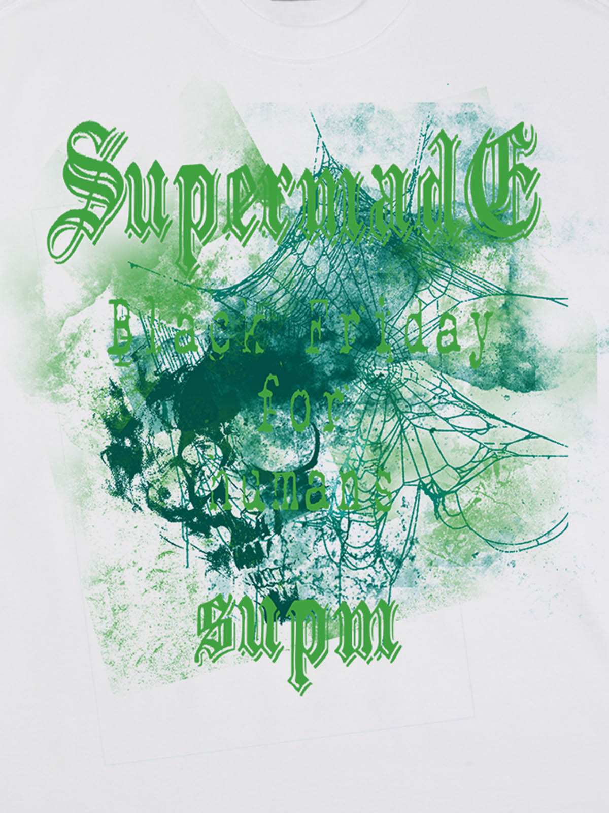 Gothic Skull Spiderweb Graphic T-Shirt
