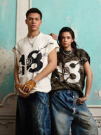Waffle Thorn Print Sleeveless T-Shirt
