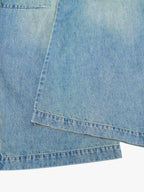 Vintage Light-Wash Pleated Barrel Jeans - 2586