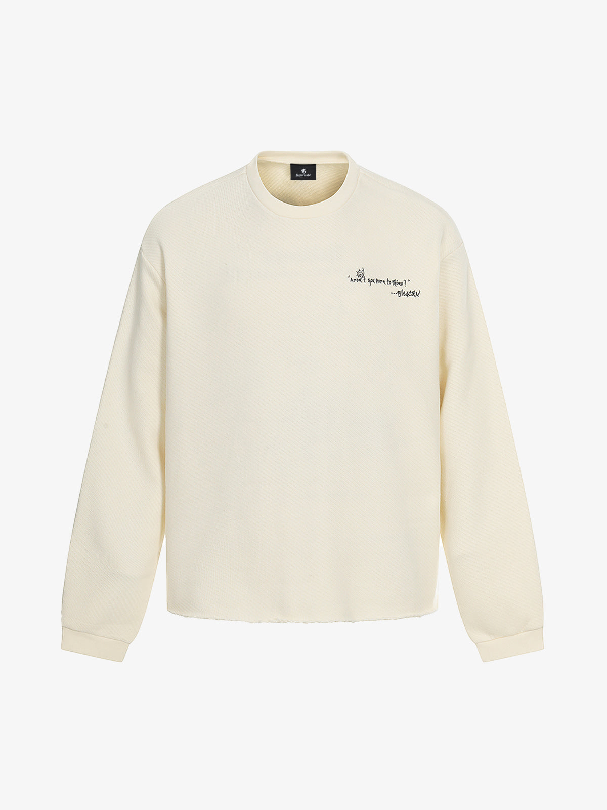 Raw Hem Clean-Fit Crew Neck Pullover