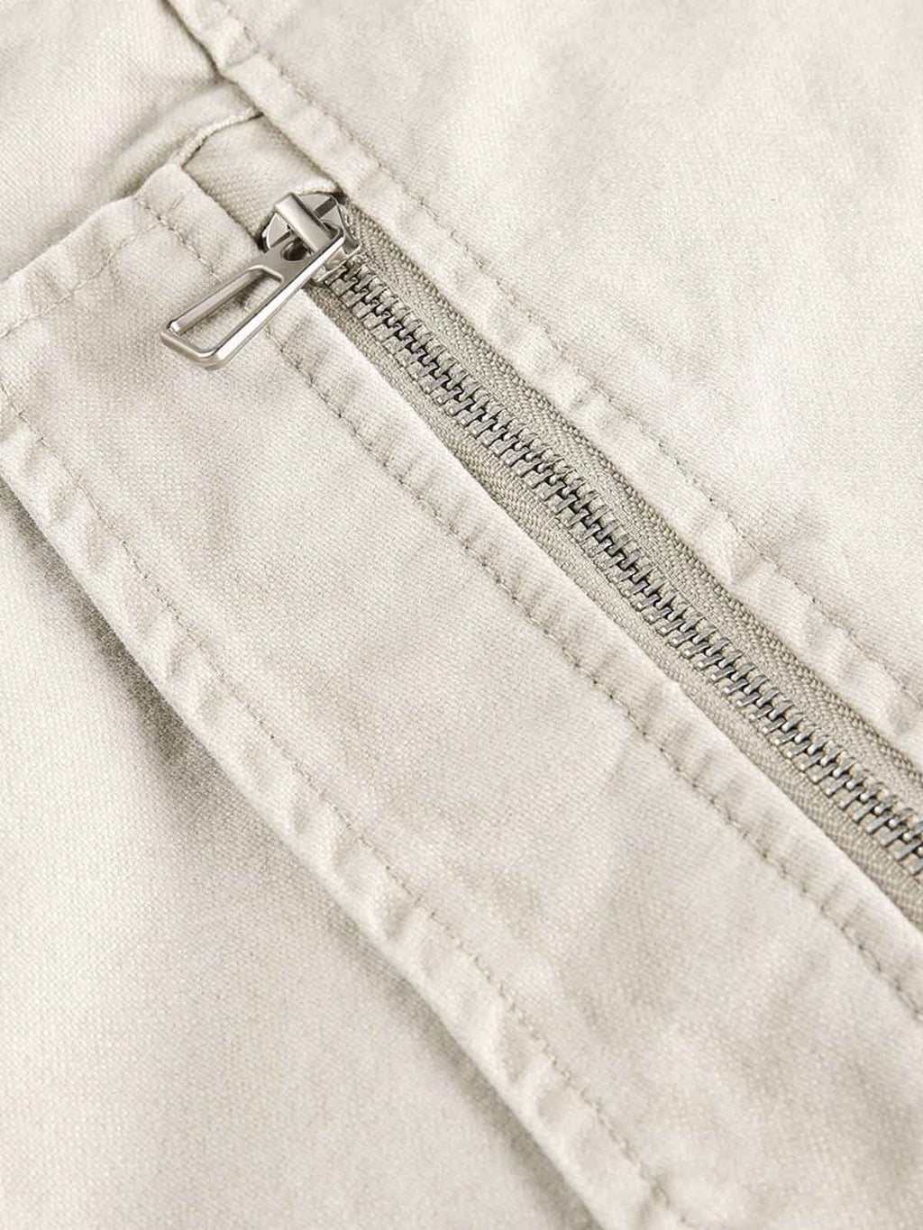 Ruched Sleeve Stand Collar Zip Jacket