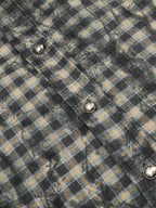 Vintage Washed Plaid Cropped Shirt Jacket