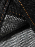Stand Collar Clasp Detail Denim Jacket