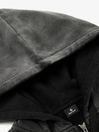 Distressed "23" Patch Zip Up Hoodie