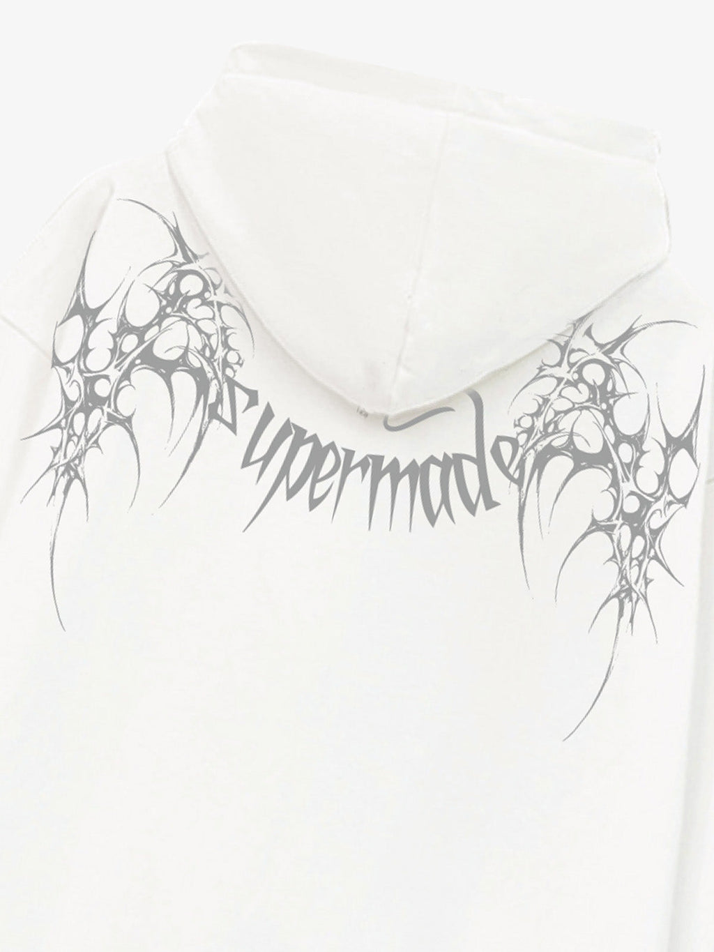Washed Gothic Spike Letter Hoodie