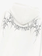 Washed Gothic Spike Letter Hoodie