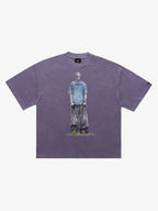 Vintage Washed Skeleton Graphic Oversized T-Shirt