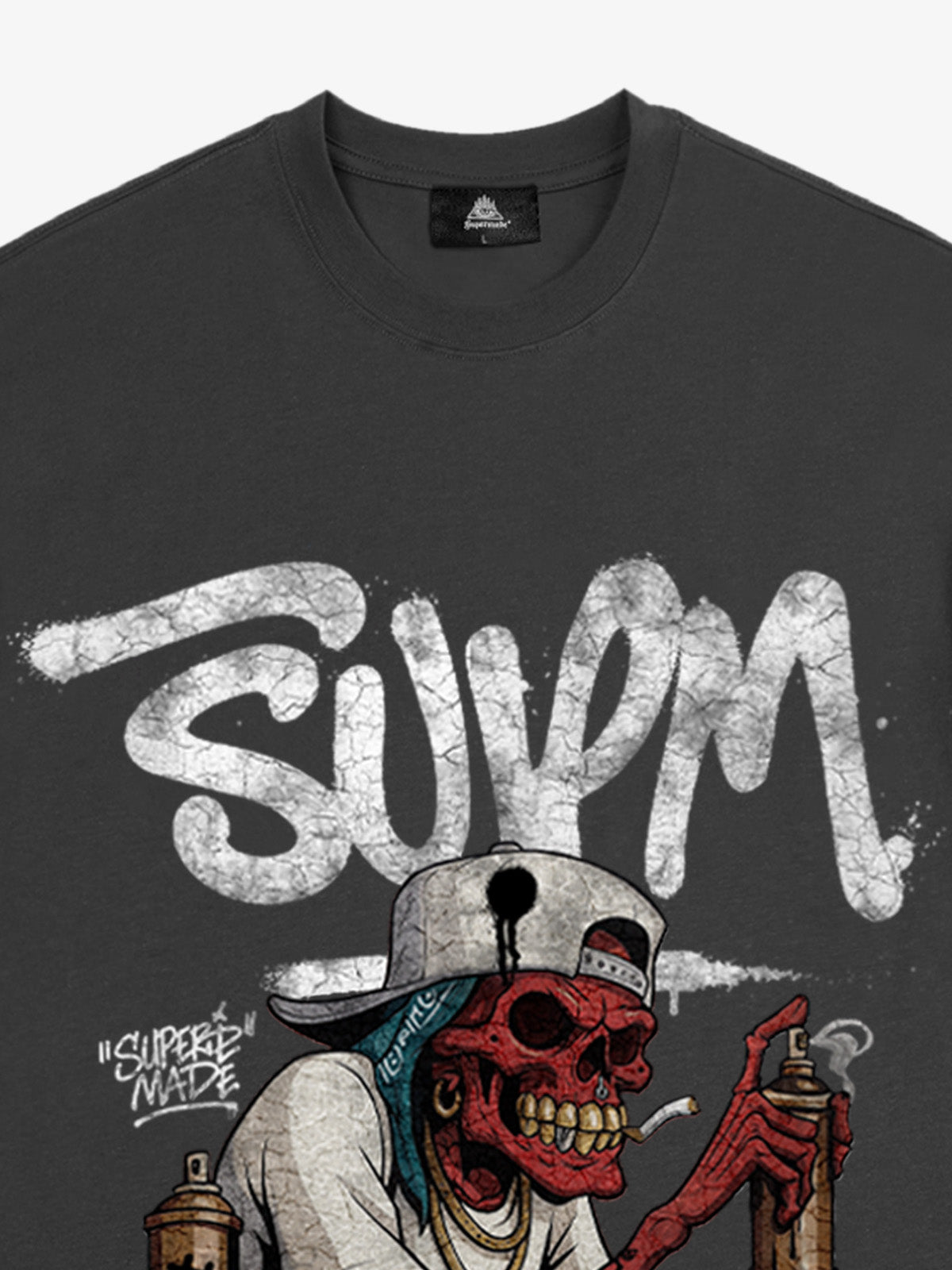 Street Trendy Skull Spray-Paint Graffiti Master T-Shirt