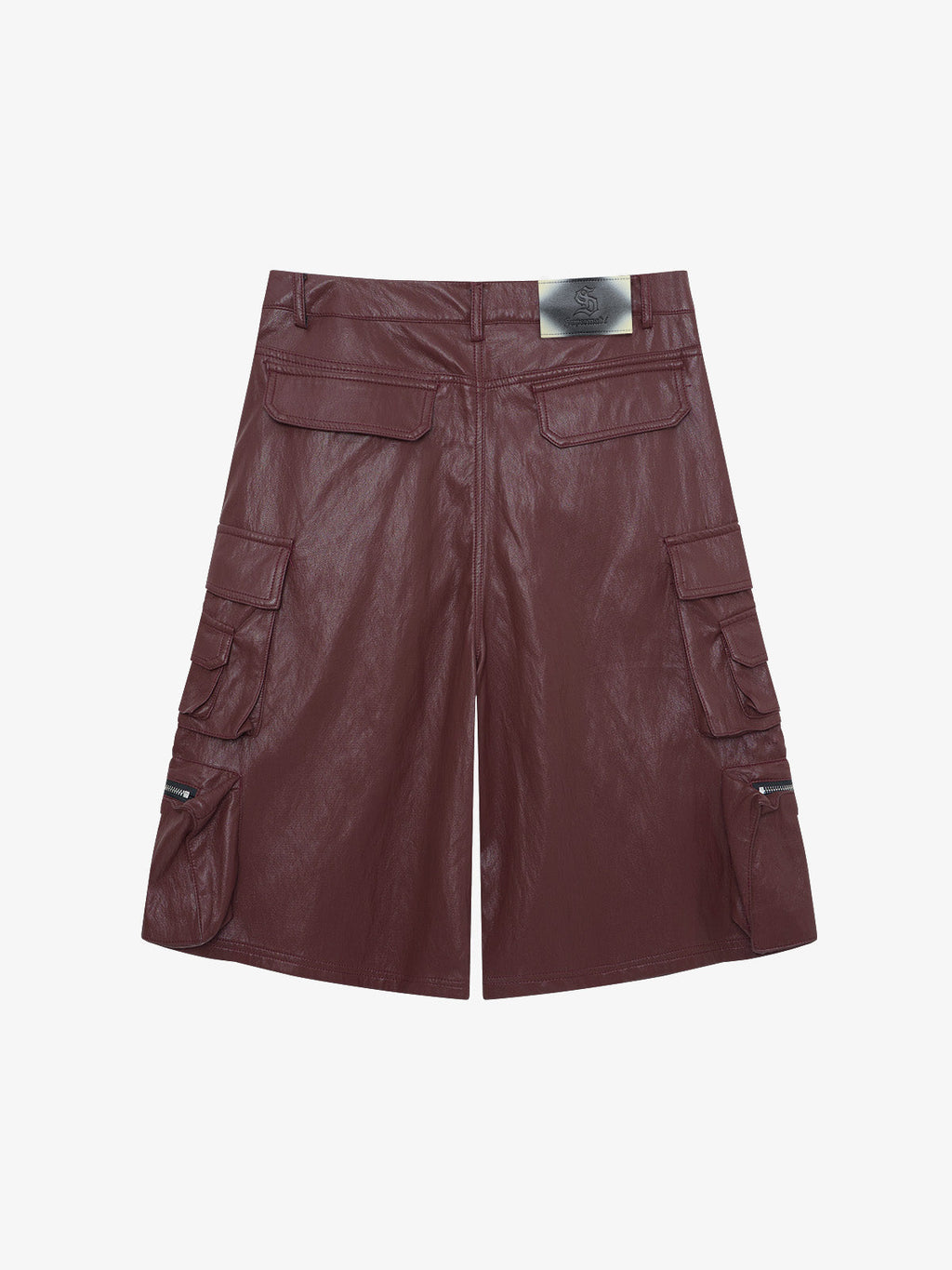 Faux Leather Cargo Jorts