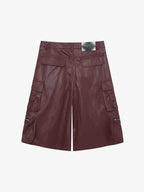 Faux Leather Cargo Jorts