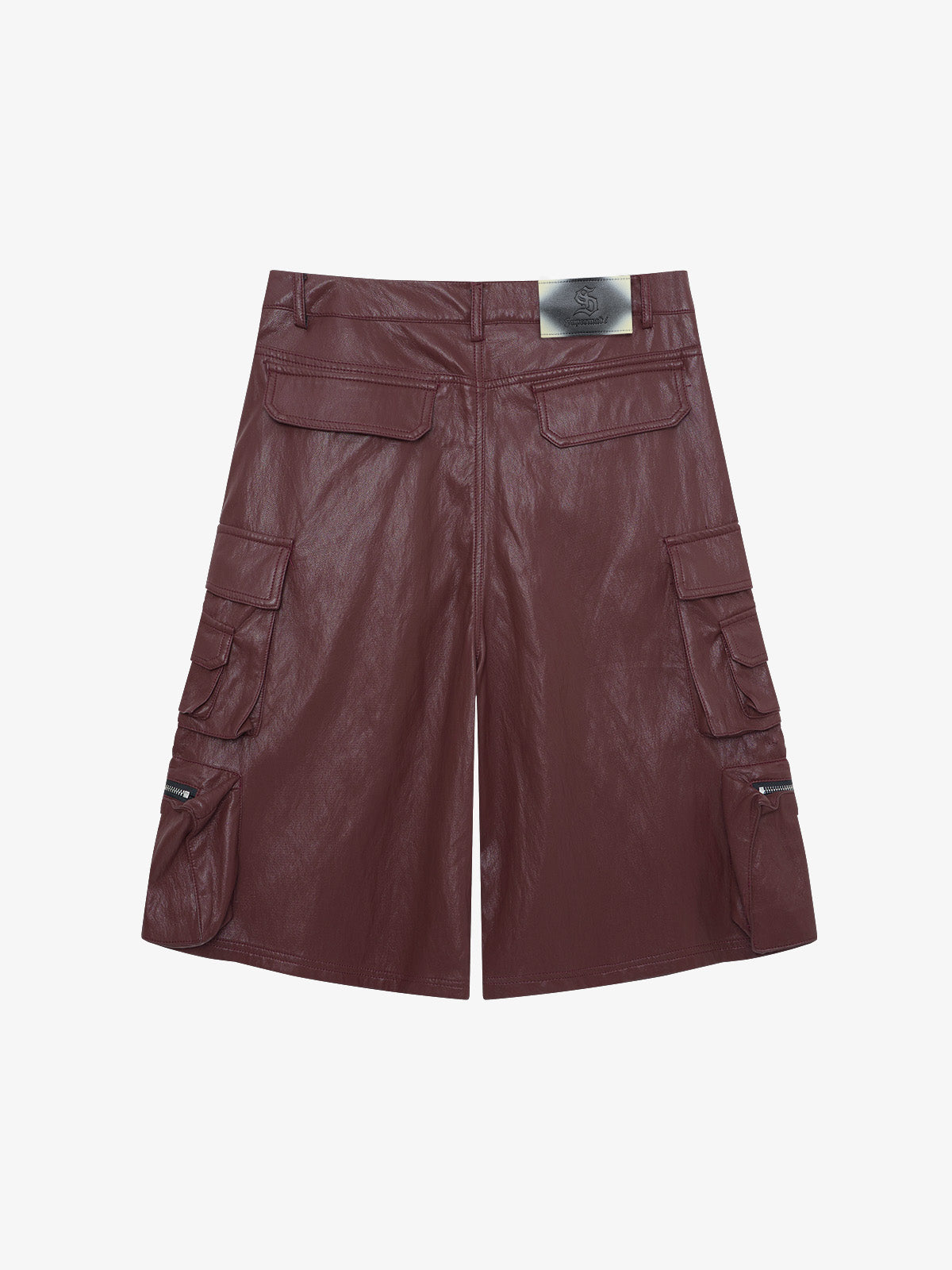 Faux Leather Cargo Jorts