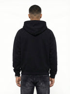 Letter Medal Embroidered Cardigan Fur Collar Zip Up Hoodie- 2502