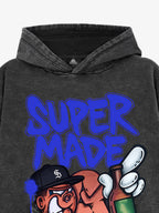 Original Contrast Color Letter Graphic Hoodie