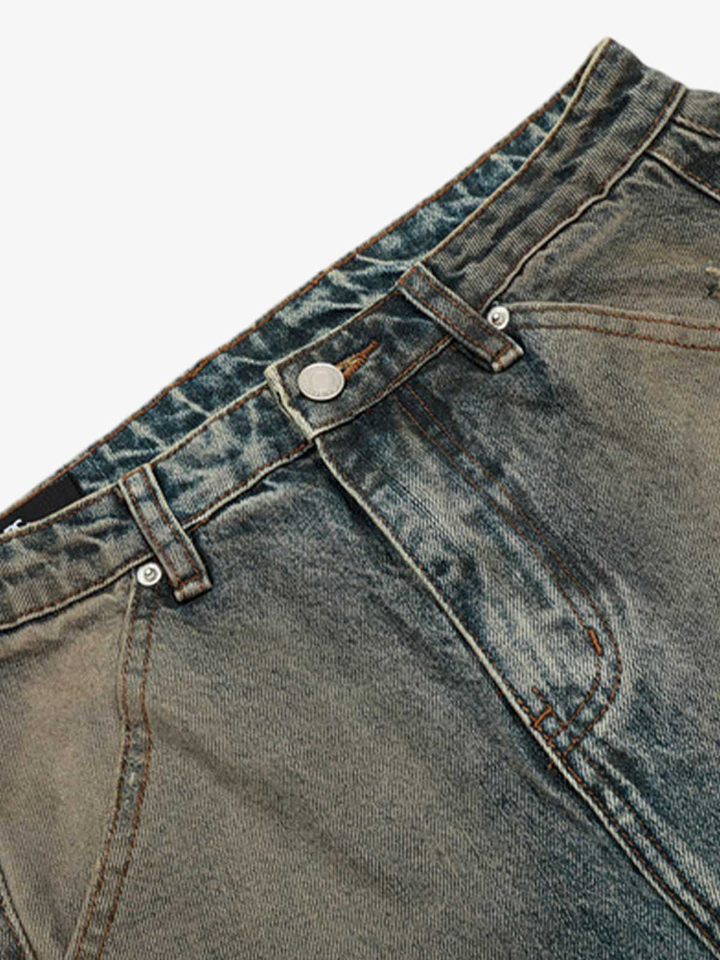 Vintage Mud-Dyed Distressed Barrel Jeans - 2537