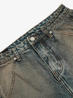 Vintage Mud-Dyed Distressed Barrel Jeans - 2537