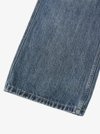 Vintage Washed Slant-Pocket Flared Jeans
