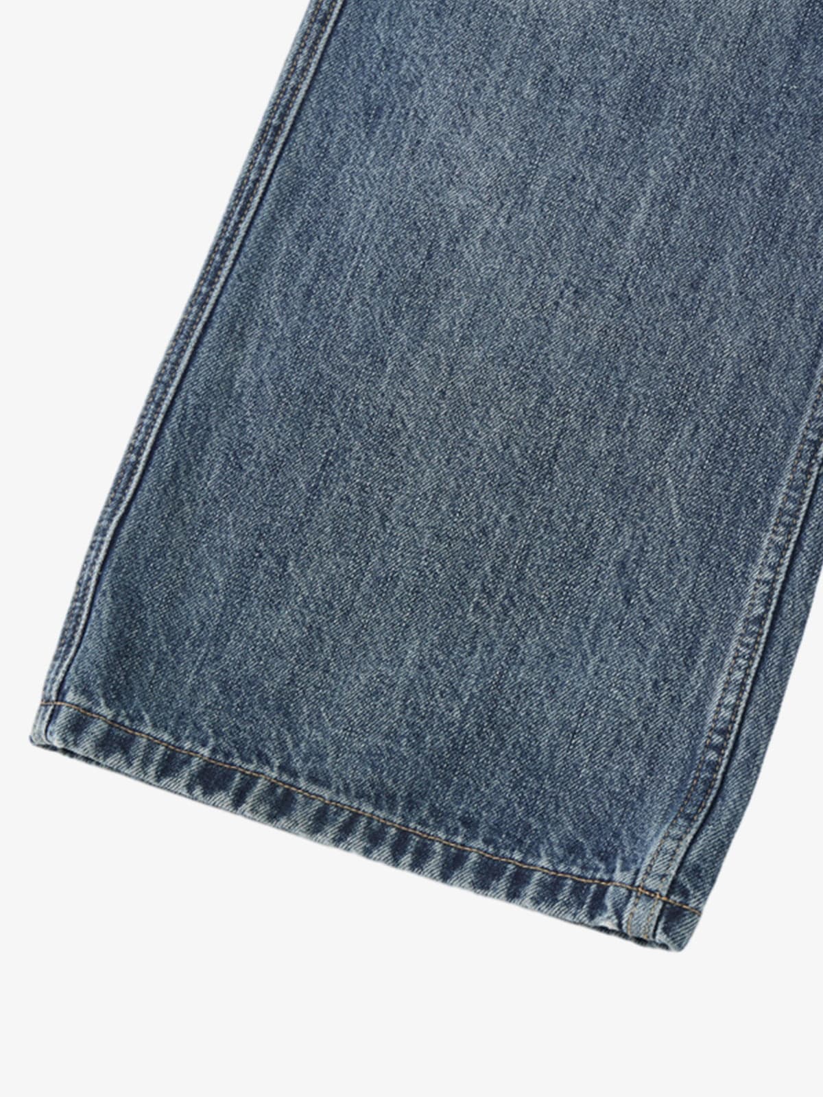 Vintage Washed Slant-Pocket Flared Jeans