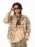 Camouflage Multi-Pocket Work Denim Jacket