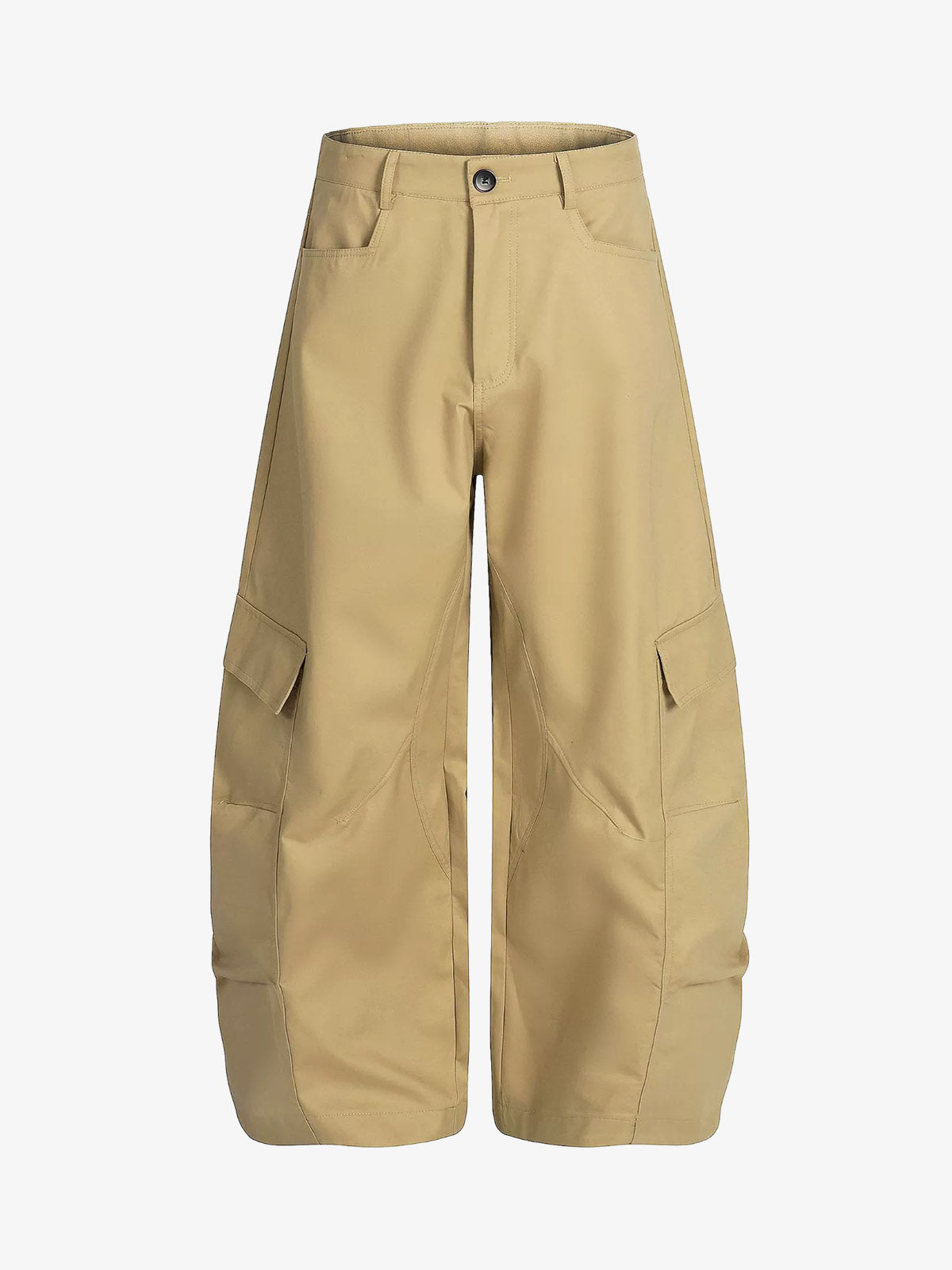 Pleated Utility Pocket Wide Leg Cropped Cargo Pants