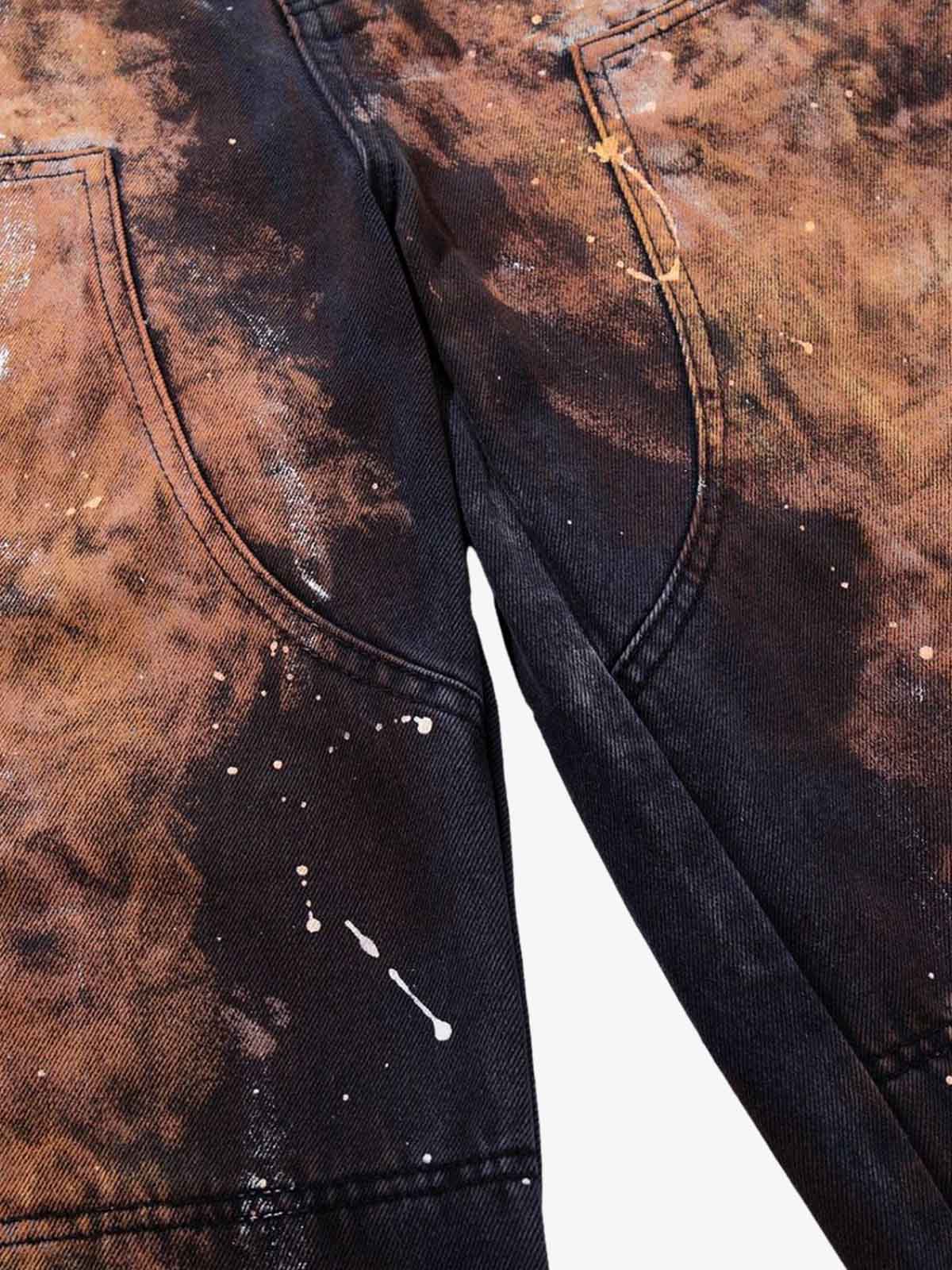 Graffiti Painted Cargo Denim Jeans