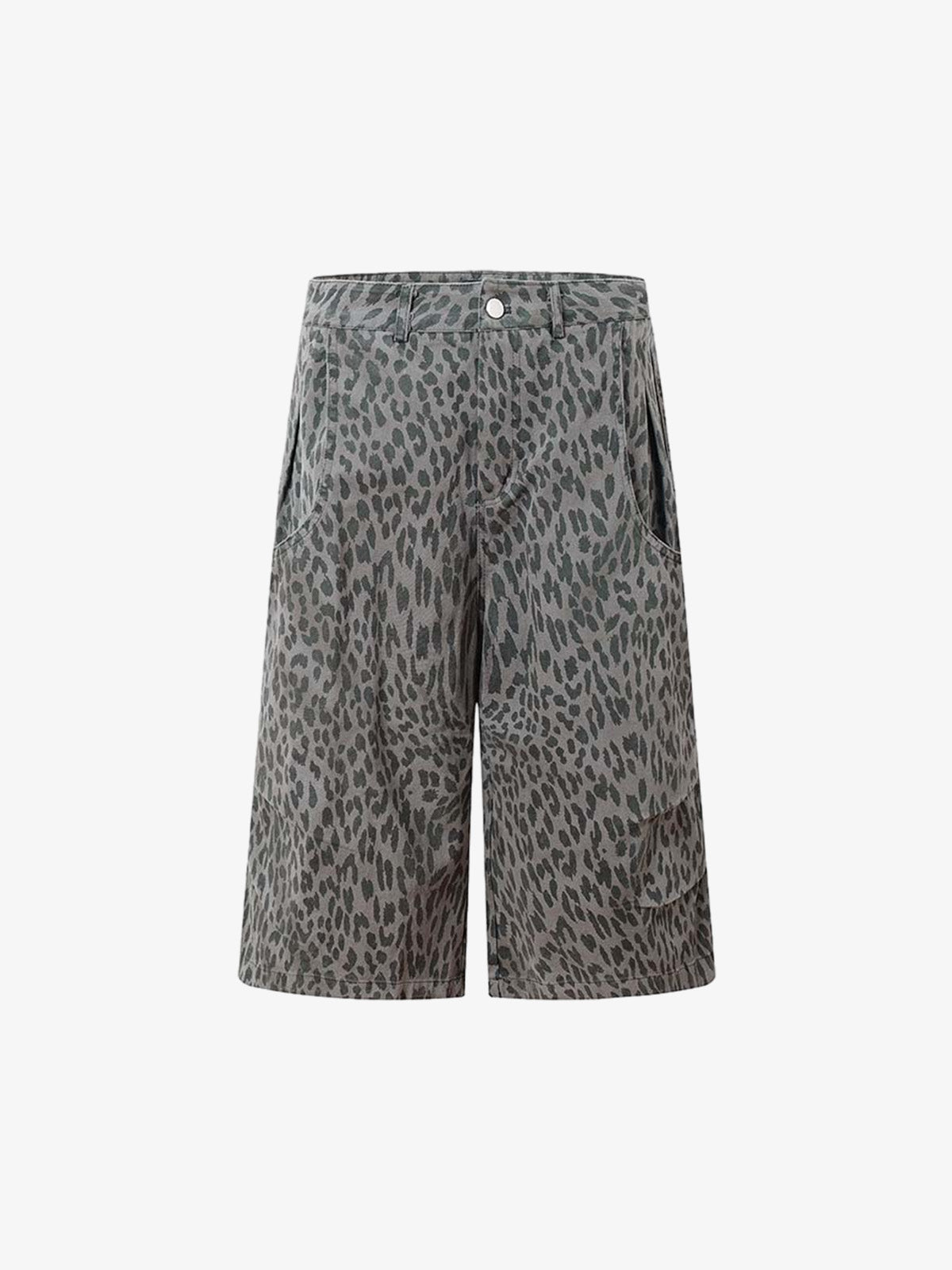 Leopard Print Wide Leg Jorts