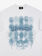 Dark Grid Skull Graphic T-Shirt