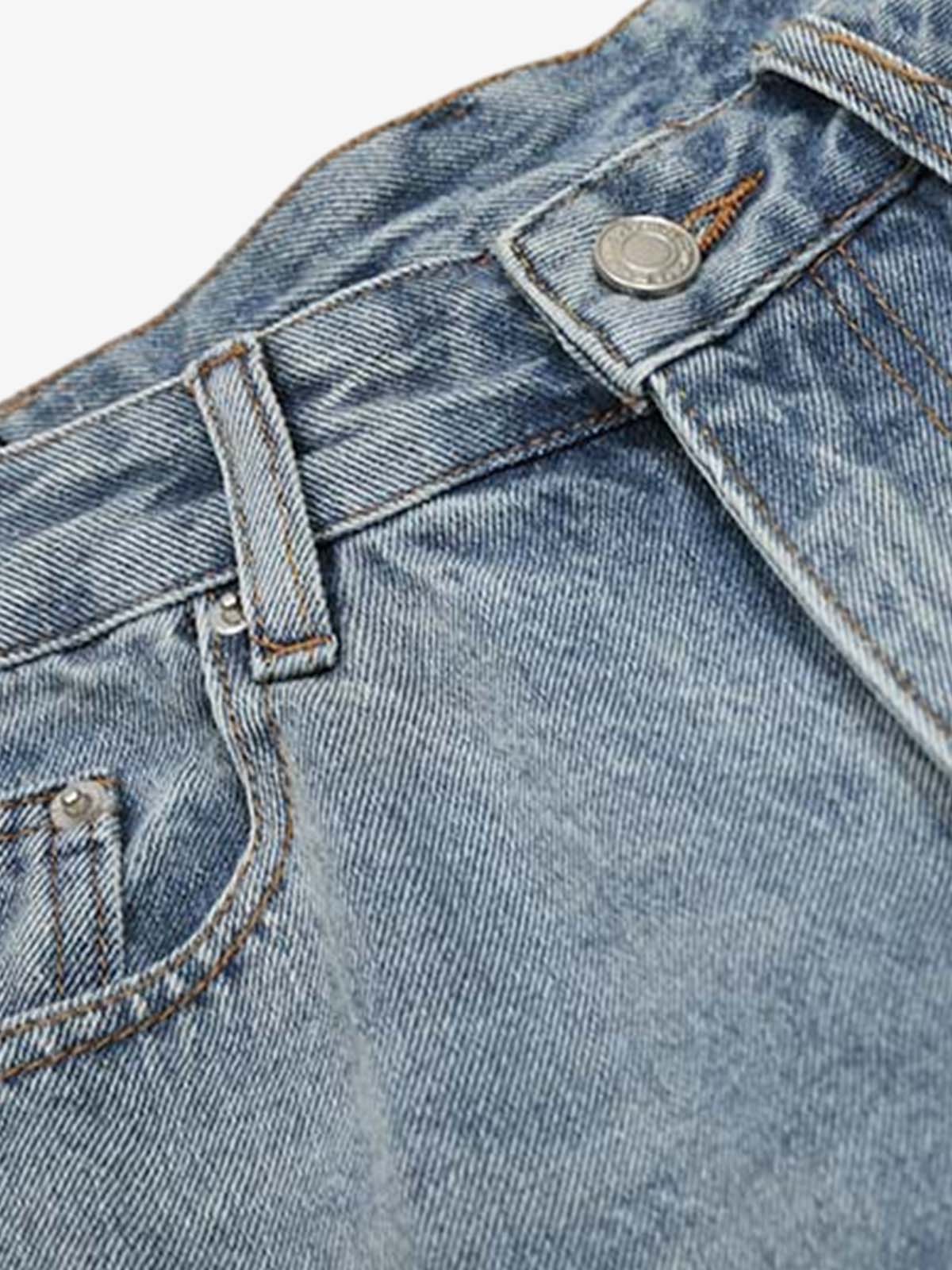 Distressed Light Wash Denim Jorts