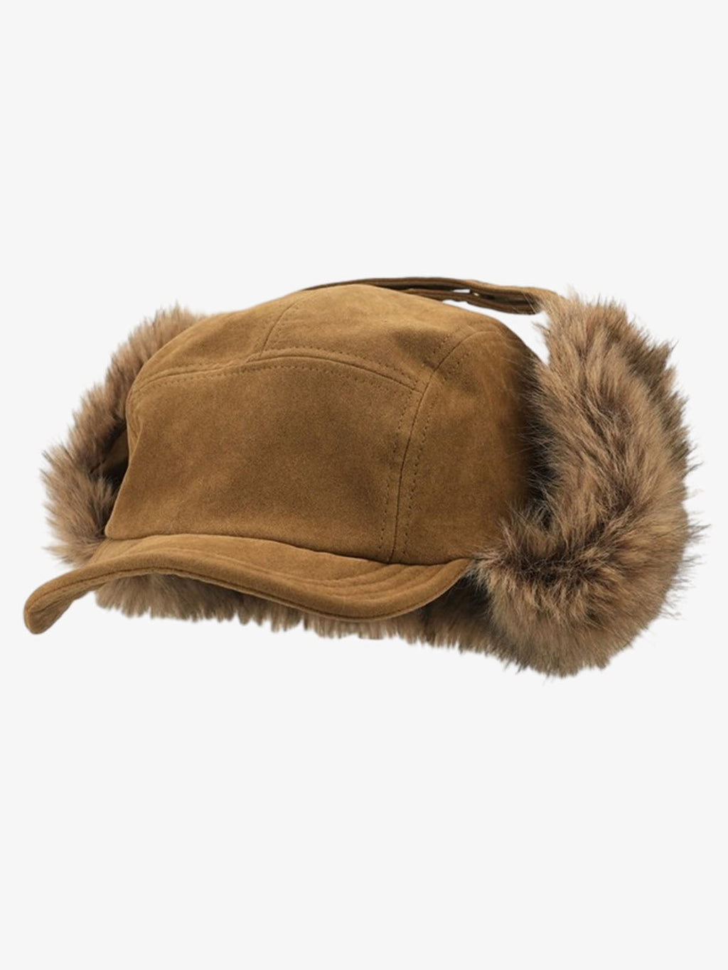 Faux Fur Earflap Suede Trapper Hat