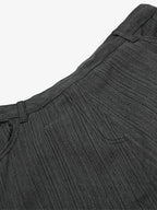 Striped Textured Reverse Pocket Pants