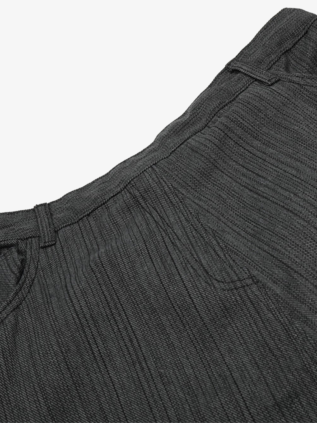 Striped Textured Reverse Pocket Pants
