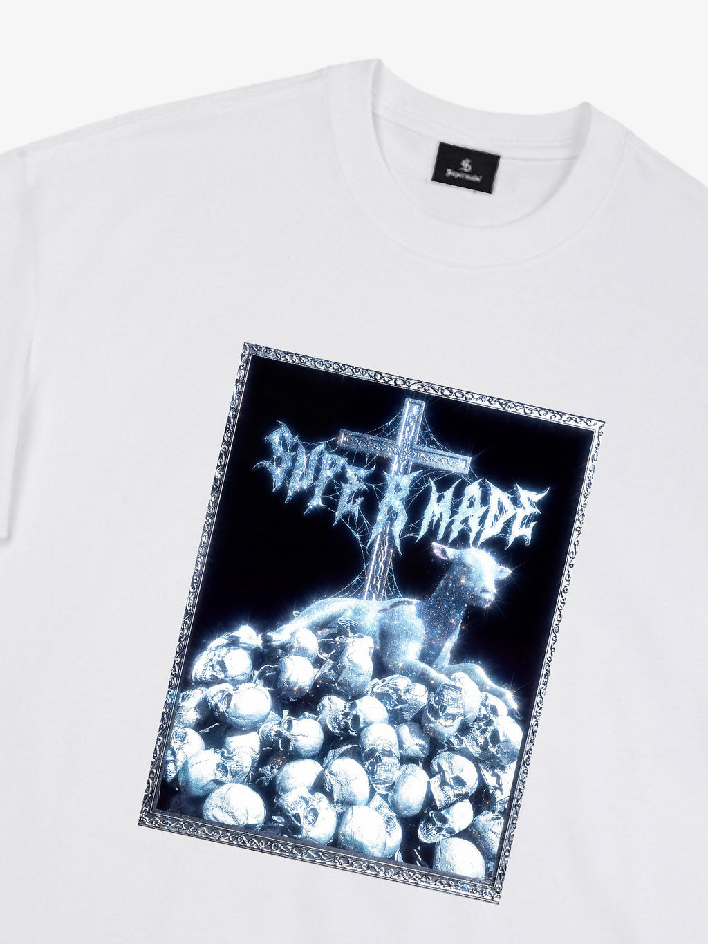 Gothic Cross Skull Graphic T-Shirt