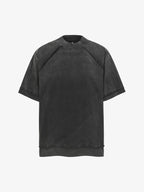 Spray Washed Raw Edge Raglan Knit T-Shirt
